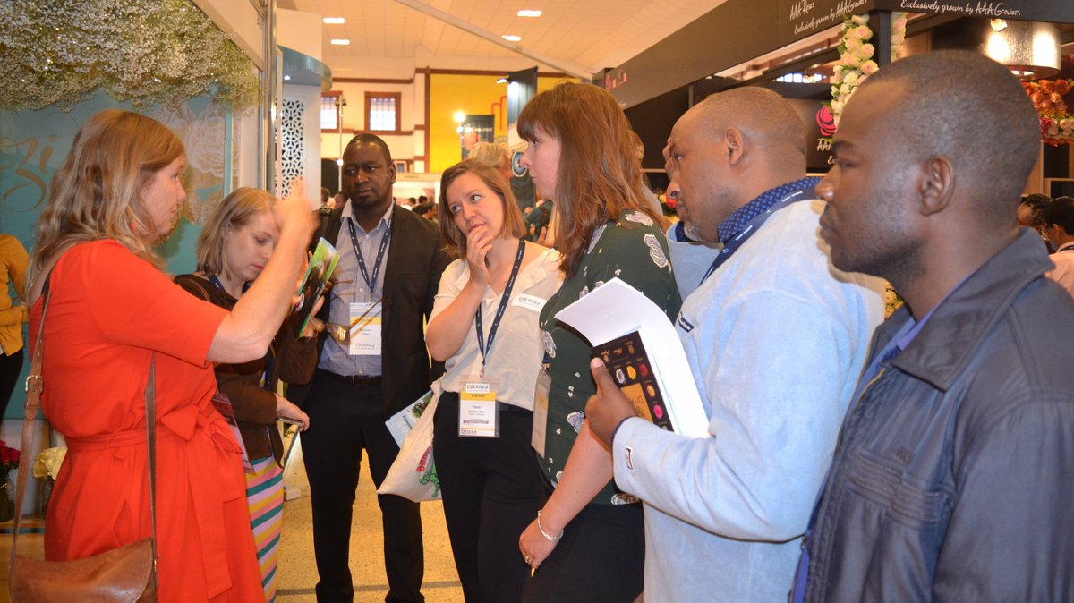 The #CSRAfrica team; <a href="/UfadhiliTrust/">Ufadhili Trust</a>, <a href="/Impact_Inst/">Impact Institute</a>, <a href="/hivos/">Hivos Global</a>, <a href="/hivosroea/">Hivos East Africa</a>  engaging Maggie Hobbs (left), Director <a href="/TambuziRoses/">Tambuzi Garden Roses</a> when the team visited the company's Stand during the #IFTEX2019, KE. <a href="/TambuziRoses/">Tambuzi Garden Roses</a> is one of the FIRST companies to embrace csrafrica.com portal.