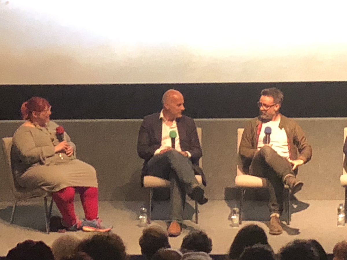 Smithyshere's tweet photo. A great @filmlastsummer Q&amp;A at @chaptertweets as director #JonJones talks to @pixieglas about 70s childhoods, casting &amp; funding with contributions from actors #RichardHarrington #NiaRoberts with first role for #SteffanCennydd @FfilmCymruWales @FilmHubWales #Welshfilmmaking https://t.co/MDw3GmMsYH