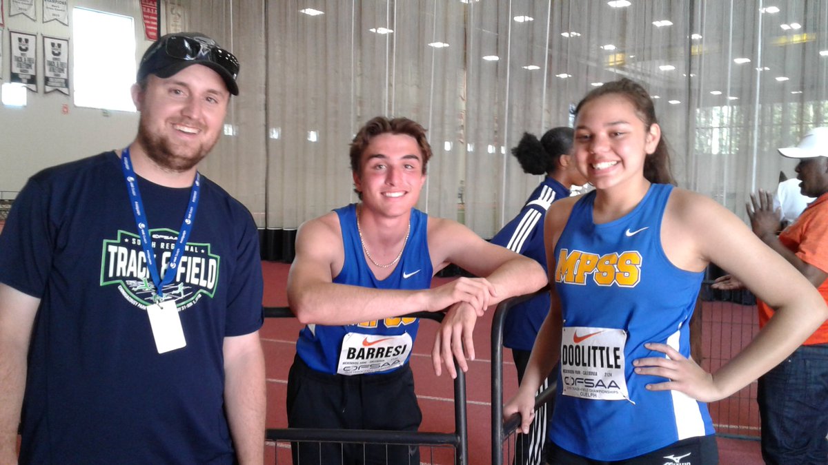 So proud of these 2 awesome students competing <a href="/OFSAATrack/">OFSAA Track & Field</a>. The end to a great season by Alexis, who owns both the Midget &amp; Junior Haldimand Shot Put records! And Domenic, today got SILVER in the 100m and BRONZE in the Long Jump. Going for 1 more medal in the 200m on Saturday!