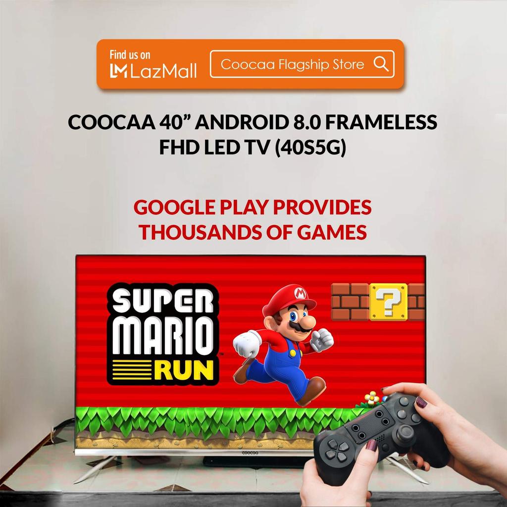 CoocaaPh's tweet photo. 40" Android &amp; Smart Frameless FHD LED TV (40S5G)
Google play provides thousand of games

40S5G here
https://t.co/lIrq3aQhIH

#PlayInYourStyle #coocaaPhilippines

Follow us at:
FB: https://t.co/A9nxe1d462

★ Coocaa Official Flagship Store ★
https://t.co/v5WuXV4IoJ https://t.co/XV3ESulLbP