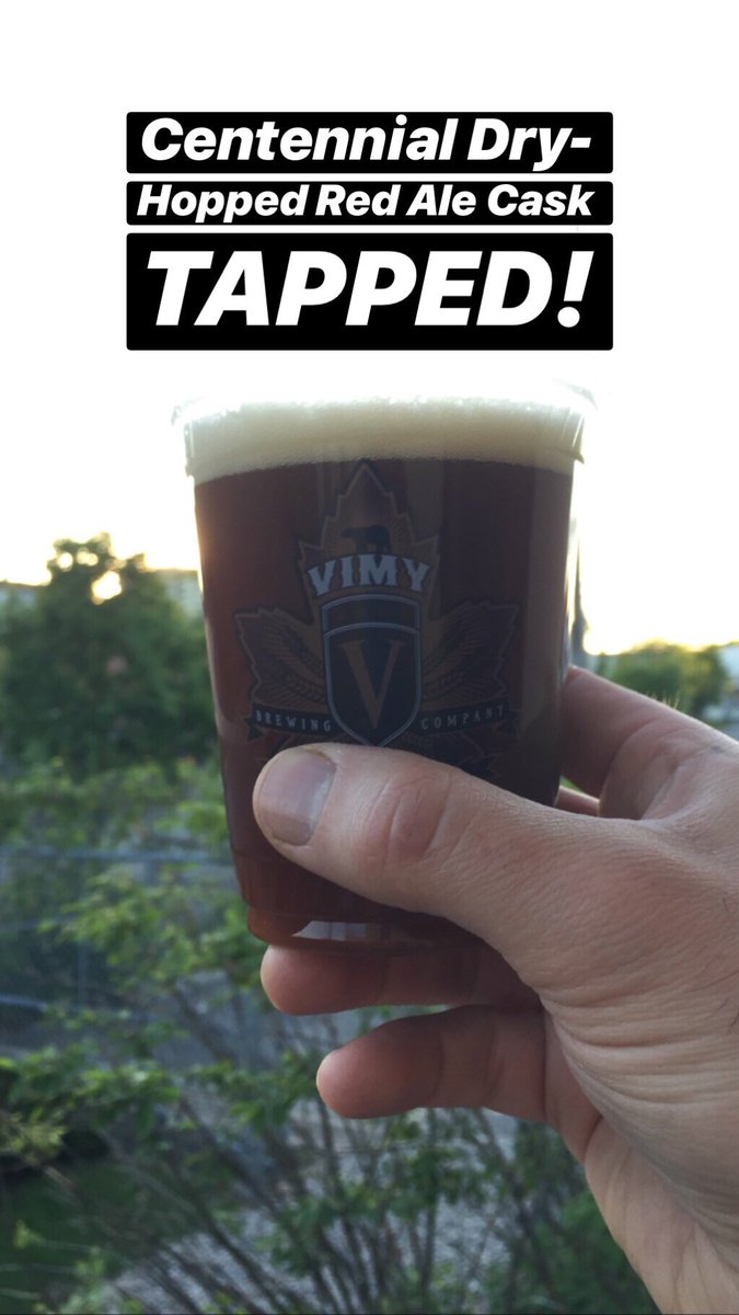 VimyBrewing's tweet photo. We dry-hopped our Red Ale with Centennial hops in the cask. Come try some before it’s gone! #caskfriday https://t.co/gZnb9pLPLl
