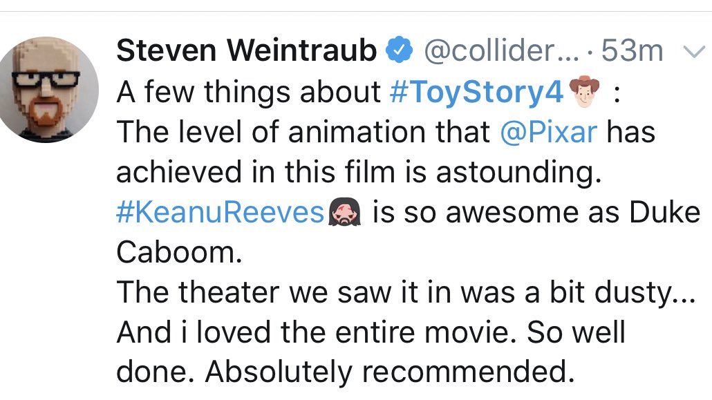 NextBestPicture's tweet photo. First reactions to #ToyStory4 have hit the web and they are positive once again for the Pixar franchise! #FilmTwitter https://t.co/iy6BwTGNri