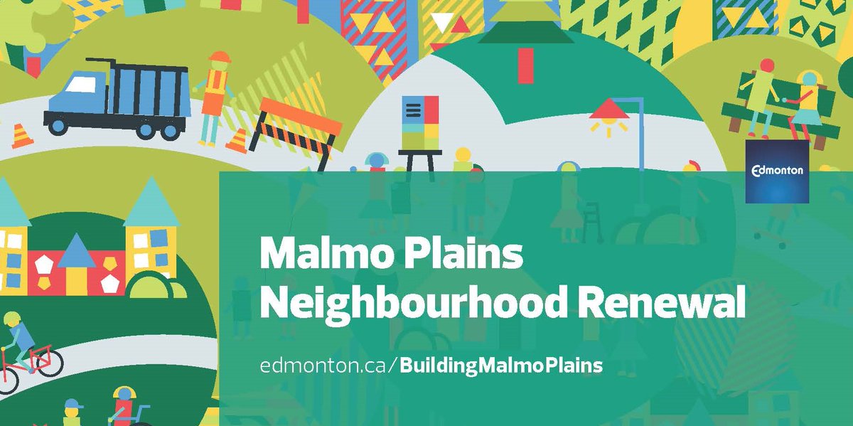 CityofEdmonton's tweet photo. Live in Malmo Plains? Learn more about your neighbourhood renewal at the Community Walk, Vision and Guiding Principles workshop June 19! Learn more and RSVP at: https://t.co/waAXZXshlP https://t.co/dlkSAmpr5z