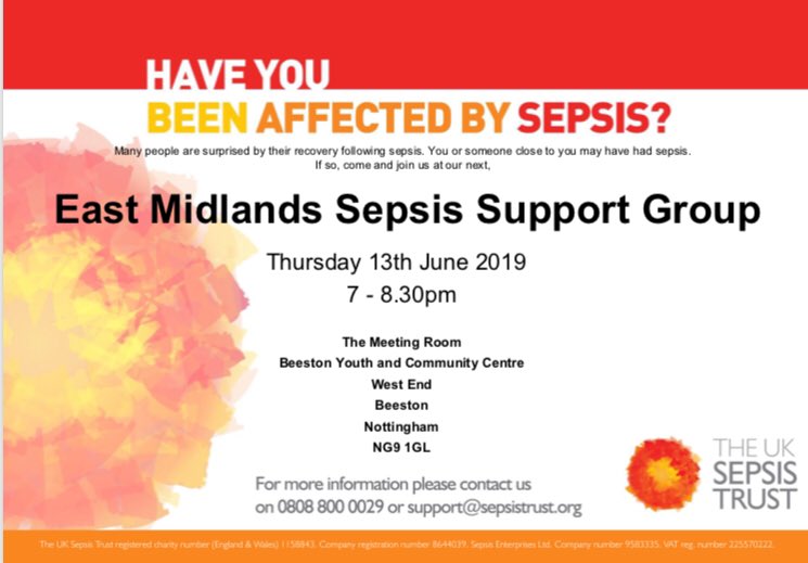 Sally Wood (@sallydp1) on Twitter photo Been affected by sepsis?...join us over a cuppa in Beeston, Nottingham next week. 13th June next East Midlands Sepsis Support Group <a href="/UKSepsisTrust/">The UK Sepsis Trust</a> <a href="/oliverbj81/">Oliver Jones</a> <a href="/JuliaHolmes4/">Julia Holmes</a> <a href="/moomoo27003/">Moo smith</a> <a href="/quartered_onion/">Marc Chikhani</a> @weston_vivienne @SepsisMeg @Sepsis_Nurse <a href="/nuhpatientgroup/">💙 NUH Patient Partnership Group (PPG) 💙</a> <a href="/nottmhospitals/">Nottingham University Hospitals</a> Been affected by sepsis?...join us over a cuppa in Beeston, Nottingham next week. 13th June next East Midlands Sepsis Support Group <a href="/UKSepsisTrust/">The UK Sepsis Trust</a> <a href="/oliverbj81/">Oliver Jones</a> <a href="/JuliaHolmes4/">Julia Holmes</a> <a href="/moomoo27003/">Moo smith</a> <a href="/quartered_onion/">Marc Chikhani</a> @weston_vivienne @SepsisMeg @Sepsis_Nurse <a href="/nuhpatientgroup/">💙 NUH Patient Partnership Group (PPG) 💙</a> <a href="/nottmhospitals/">Nottingham University Hospitals</a>