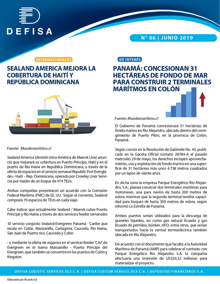 GRUPODEFISA's tweet photo. #BoletínInformativoDEFISA Nos complace hacerles llegar nuestro Boletín correspondiente al mes de Junio 2019. ¡Espero lo disfruten! https://t.co/JDtC2HqdP1
