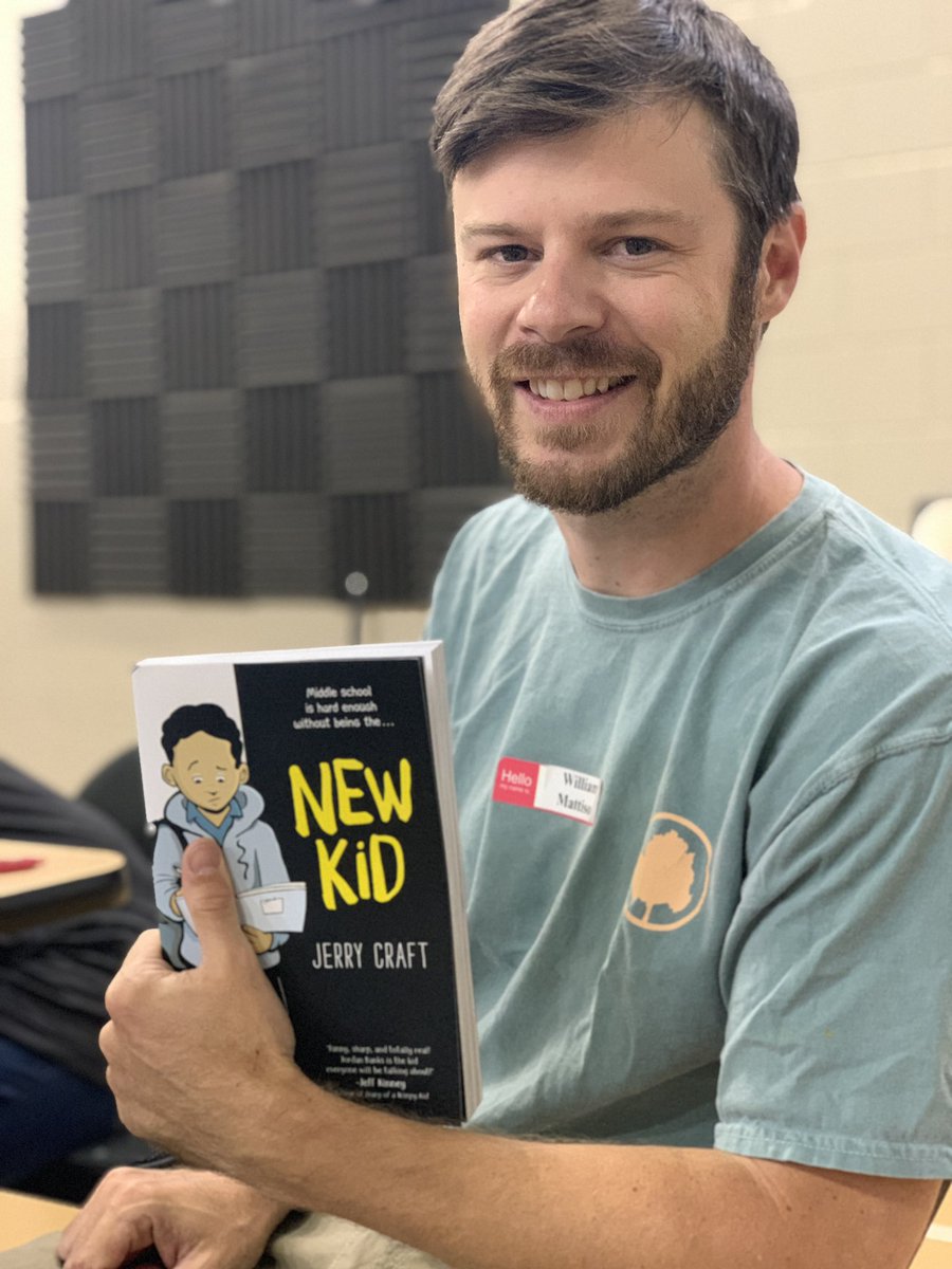 alabama_amle's tweet photo. Congratulations to @HomewoodMiddle teacher William Mattison who won the William Tell Challenge &amp; an #ALAMLE prize pack (@JerryCraft’s New Kid + ALAMLE stickers &amp; magnets) at #UATMT! #middleschoolmatters #AMLE https://t.co/nWs3b8Vrsd