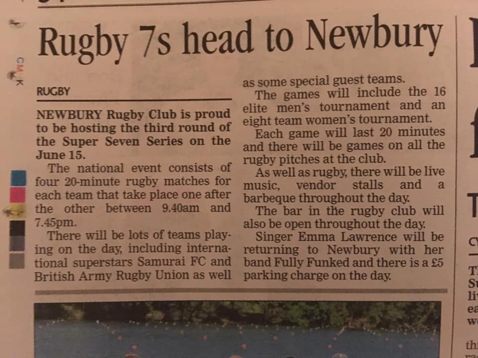 Did you see our article in <a href="/NWN_Sport/">Newbury Today Sport</a> about our Super Sevens event? 🙌🏻 Who will be joining us? #Newbury #NewburyEvents #Rugby #Sports #SuperSevens