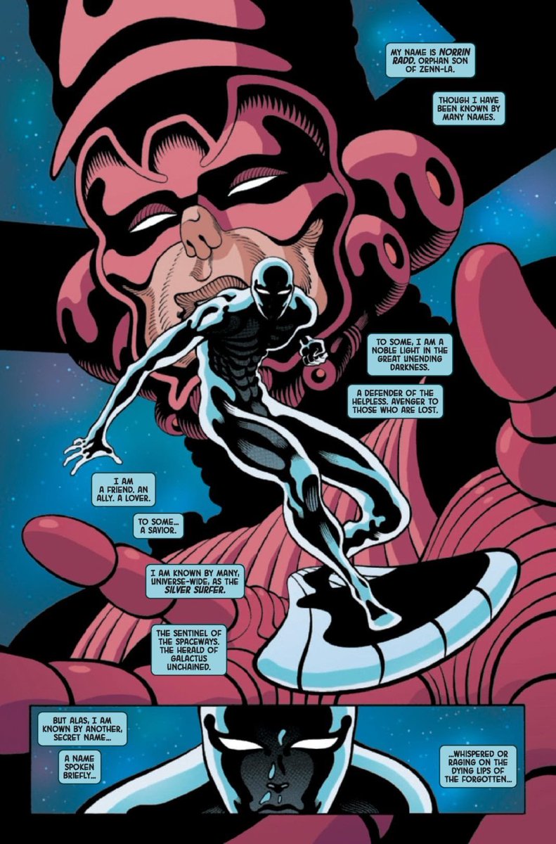 Doncates's tweet photo. Hey hey! Check out these preview pages for SILVER SURFER:BLACK! Out next week from Tradd Moore, @Dragonmnky @ClaytonCowles and me! Hope you dig! https://t.co/LR4f5UQkzg