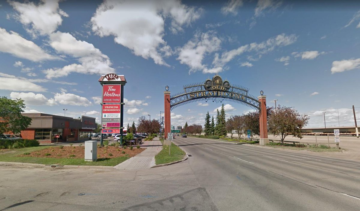 The most laughable part of this, once the frustration dies down, is that this is the Tim Hortons' position relative to the arch. Thank god they're so findable now!