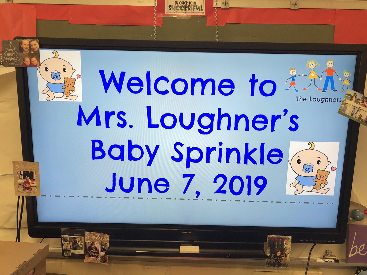 MrsLoughner5's tweet photo. Had so much fun celebrating at my surprise Baby Sprinkle! Little Man Loughner is already so loved! So grateful for my students, class parents, and the 2 best partners around @BinderSabbagh5 💙🍼💙 https://t.co/bWkdmUY46R