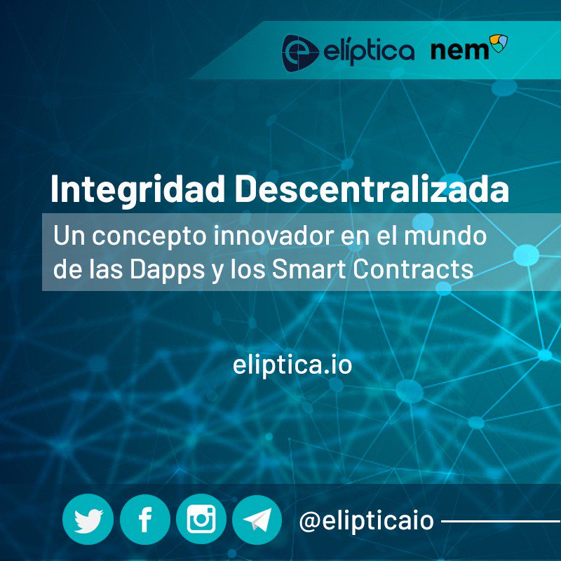 elipticaio's tweet photo. .@NEMespanol y @Elipticaio introducen el concepto de #IntegridadDescentralizada en #Blockchain https://t.co/Oj4cALx5ZS https://t.co/2NOSLh72Yi