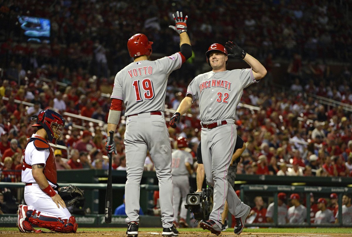 redreporter's tweet photo. Joey Votto...Jay Bruce...together again...
#JayyTeeeM #SteakhouseAngus #Reds #Phillies #Preview #Lineups #Hashtag https://t.co/SYGzeuCdOp https://t.co/cqsd1eM4VV