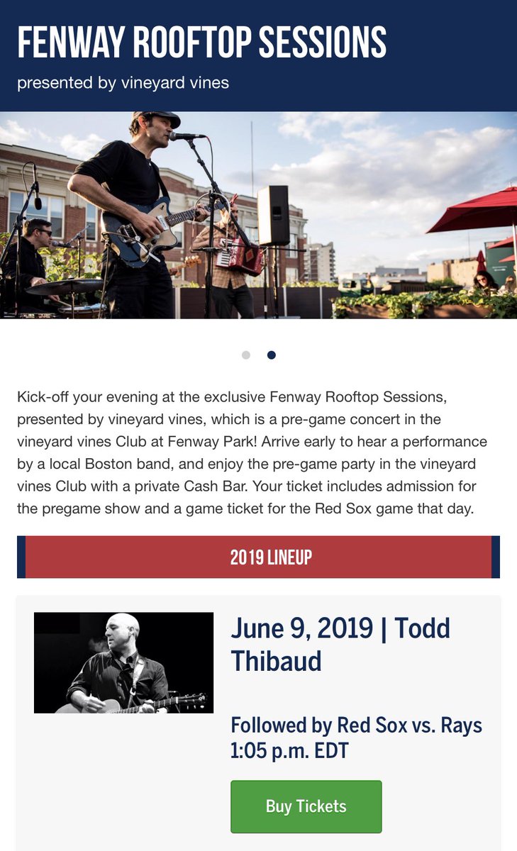 ToddThibaud's tweet photo. Todd Thibaud Trio: Live at Fenway Park Rooftop Sessions! 10 seats left! Last day to grab tickets! https://t.co/aniEWtZkWw https://t.co/jkEAOPdYfL