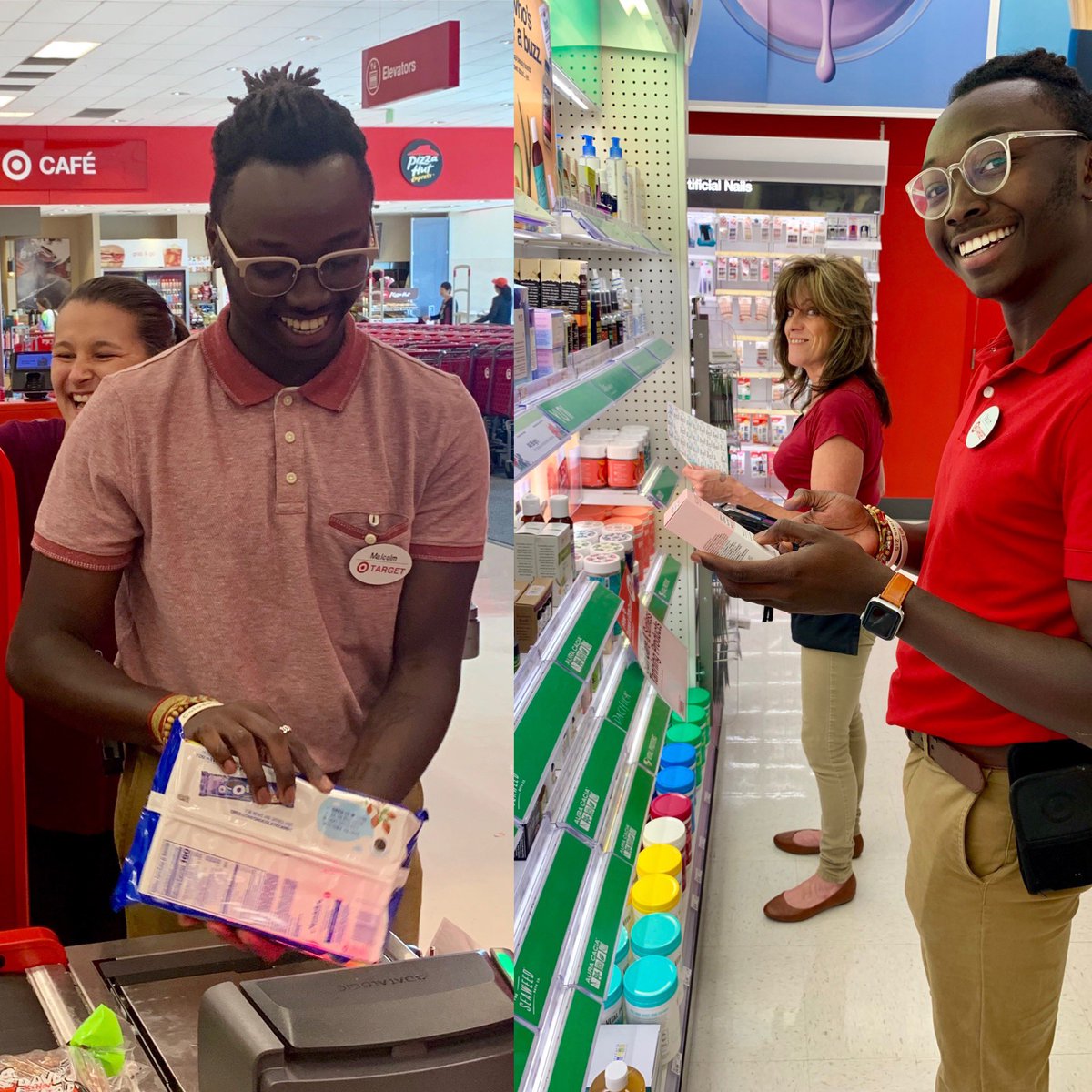 Learn. Laugh. Work somewhere you ❤️. CHECK-OUT our summer intern Malcolm mastering great guest service and pricing basics ✅ #TGTInterns #WeAreTarget @DavidWyant_TGT <a href="/lchoenig/">Lauren Hoenig</a> <a href="/BethGates23/">Beth Gates</a> <a href="/samshah21/">Samir Shah</a> <a href="/VeraAdamsTGT/">Vera Adams</a> <a href="/mguraya9/">Manjot Guraya</a> <a href="/JannaAPotts/">Janna Potts</a> <a href="/jgeist929/">jen</a>