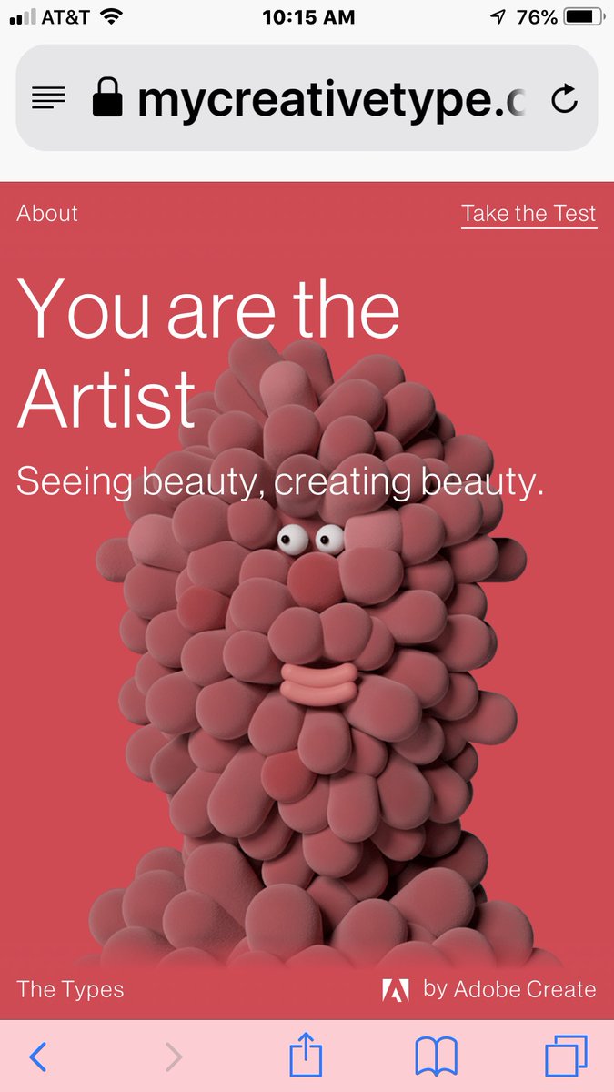 Loved the Creative Type Quiz. I am the ARTIST. I can bring ideas and concepts to life but need to be more fearless and self-doubting in my expression. I love following what others are to see who I am a good match at working with... any producers??? #EddinsSummerGames