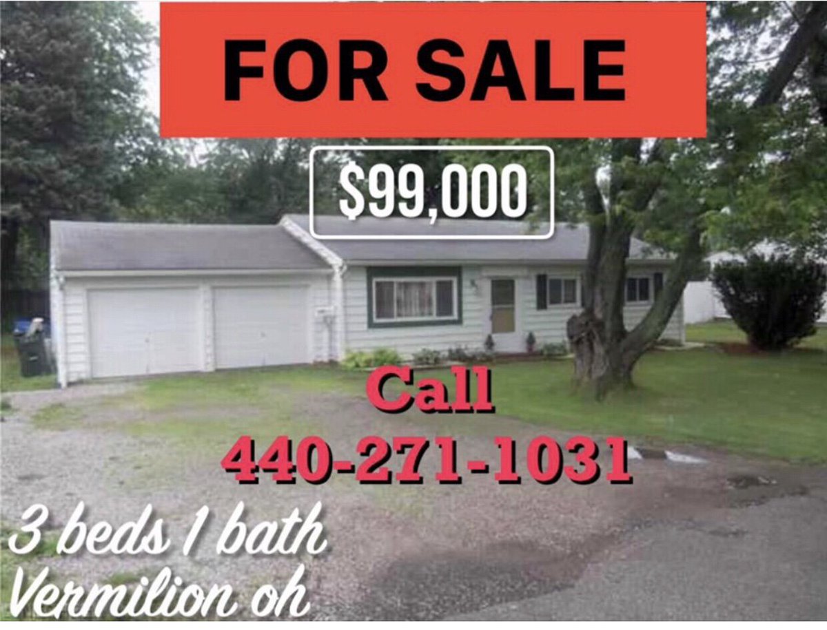 For sale 3 beds and 1 bath Price: $99,000 Call us today at- 440-276-6588
.
.
#3beds #1bath #bedrooms #beds #rooms #bath #sale #sell #selling #sellhouse #Vermilion #VermilionOh #house #realestate #TJInvestmentTeam #TJInvestment #InvestmentTeam #Investments