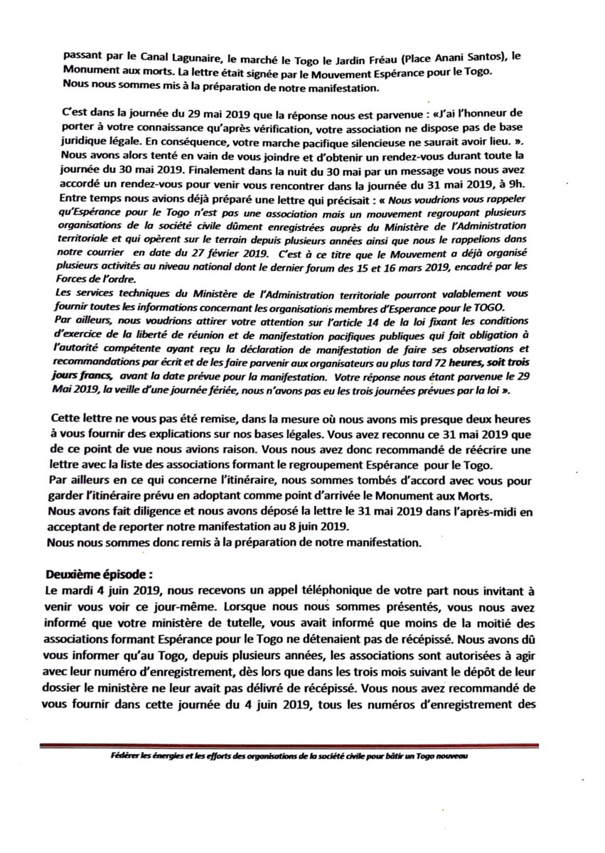 FrontC_TGDebout's tweet photo. 🛑#Urgent #Togo nous venons avec vous partager les événements que vous avons vécus ces derniers jours et qui illustrent le quotidien des togolais. Un autre itinéraire nous a été imposé et nous refusons de l’emprunter. https://t.co/SwSrTxLLDn