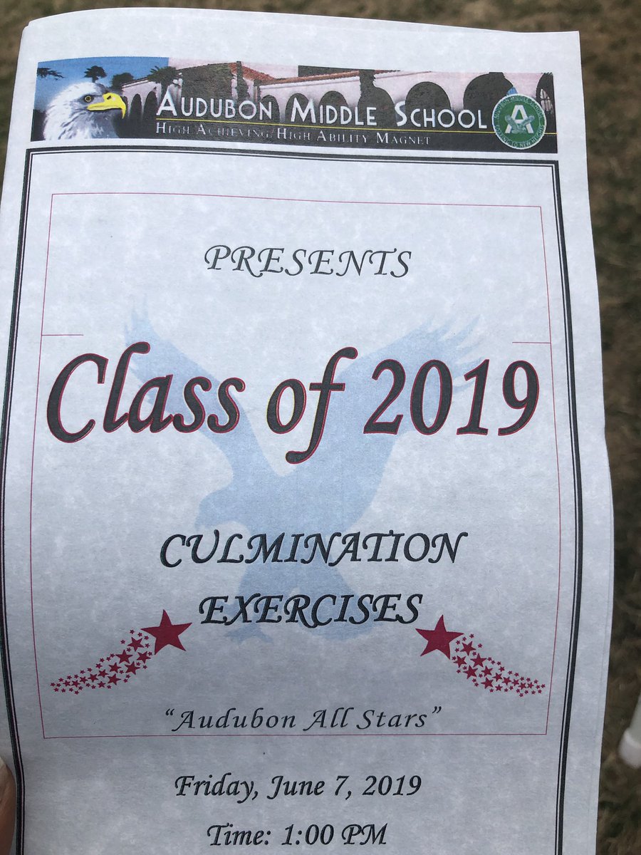 DrGeorgeMcKenna's tweet photo. Good afternoon from the very sunny 8th culmination ceremony at #Audubon MIddle School! Best wishes as you move on to HS. @LASchools @LAUSD_LDWest https://t.co/fk7JaVLtHV
