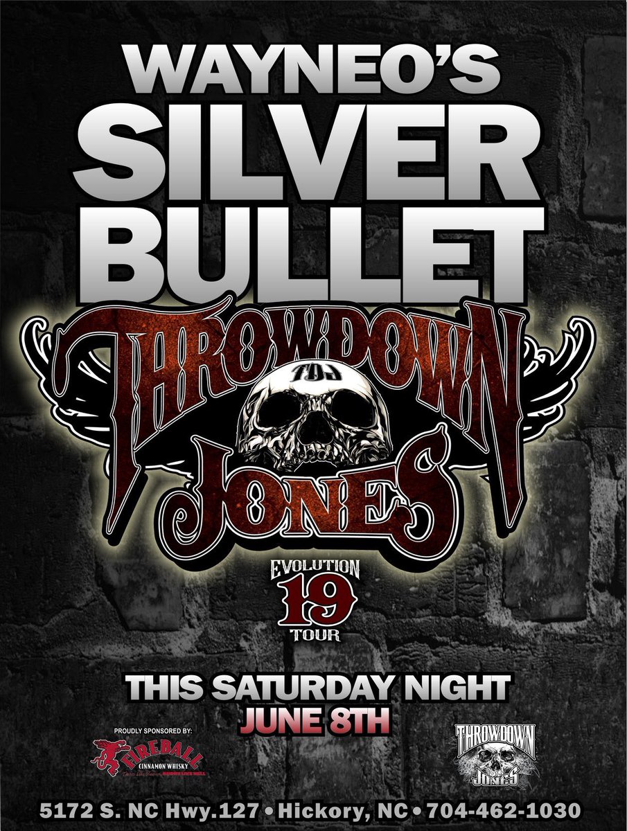 ThrowdownJonesX's tweet photo. Get ready, kids. THIS SATURDAY NIGHT, the TDJ ROCKSHOW ARRIVES on the BULLET STAGE AT 9:00 PM. #throwdownjones #fireballwhisky #evolution19tour #rockshow #comegetalittlebit @wayneos5172 @fireballwhisky @ThrowdownJonesX https://t.co/7AVCwWgf43
