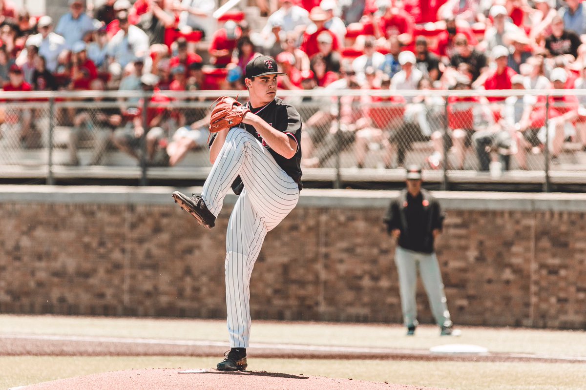 TTU_Baseball's tweet photo. Bigger the stage, bigger the performance.

Career-high 9️⃣ strikeouts for the freshman. 🔥

🔴#WreckEm⚫️ https://t.co/1VV7nNg139