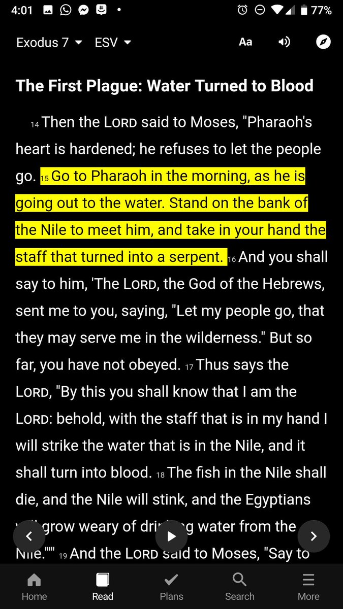 First example: let us go to Exodus 7:14-15. Why is it that the Lord's first order to Moses and Aaron concerning confronting Pharaoh was to go and meet Pharaoh while he was at the river bank, the edge of the Nile river, early in the morning?