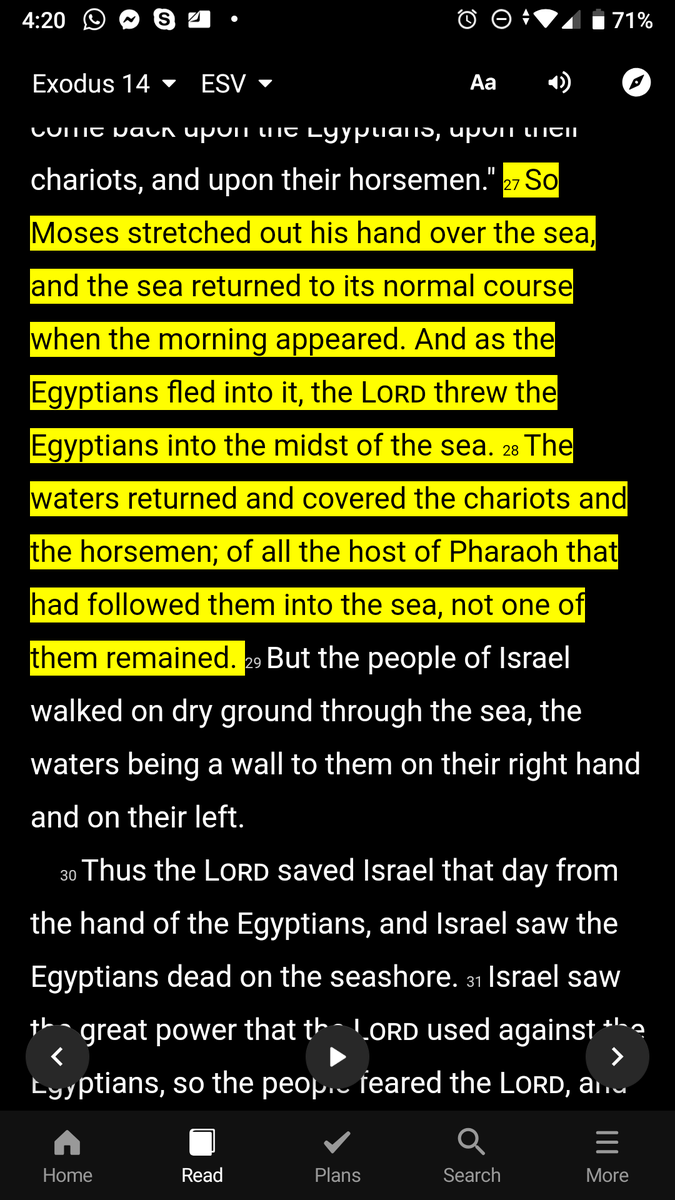 It was then when the Lord used Moses to split the waves of red sea. Thus, as a result, splitting the yoke of bondage that the Marine kingdom had tried to place on the children of the Israelites. Then afterwards, the Lord let Egypt get taken up in their own wickedness (v. 27-28)