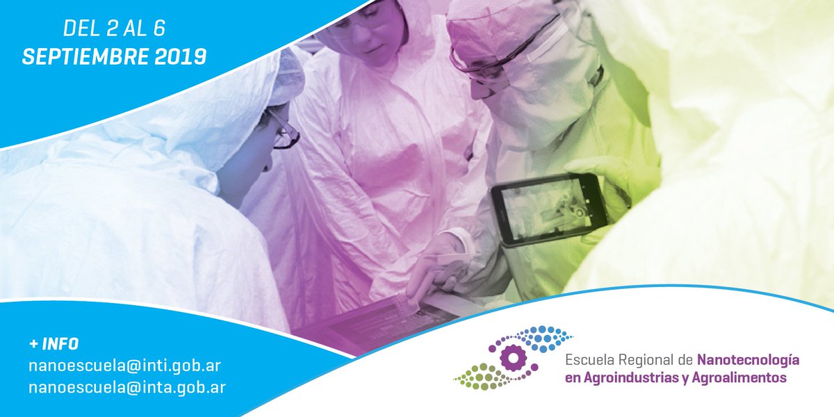 INTIargentina's tweet photo. Escuela de #Nanotecnología en agroindustrias y agroalimentos
- Inscripción 👉 https://t.co/0ffZrTd1sP   hasta el 31.05
Especialización en nanomateriales y micromateriales, biomimetismo, biosensores, regulaciones en alimentos, salud animal y vegetal @INTIargentina e @intaargentina https://t.co/SLRyzMuv1A