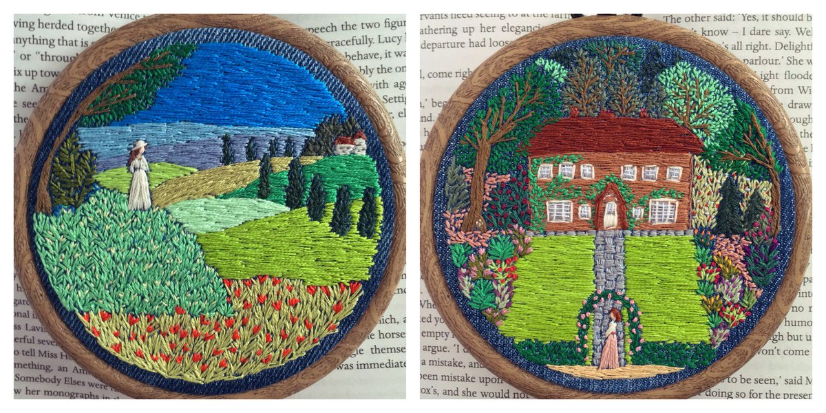 Gemma Matthews On Twitter On This Day 49 Years Ago The English Novelist E M Forster Died Aged 91 Inspired By His Books Here Are Two Of My Miniature Embroideries A Room With A View