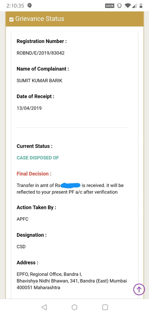 tweetsumithere's tweet photo. I tried all possible ways to complete my pf transfer process but no results. Even after raising grievance there has been no update yet. Can @socialepfo @LabourMinistry help me with this? https://t.co/yq6uOv6ymv