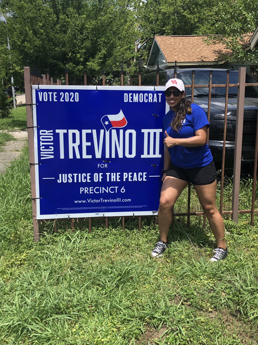JudgeTrevinoIII's tweet image. My cousin Mari and I out putting up 4x4 signs all over Magnolia, had to stop into Magnolia’s Ice Cream to cool off.  #signcrew 😁🍦 

Vote Victor Treviño III for Justice of the Peace for Precinct 6 in March of 2020, “The People’s Judge, For The People’s Court.”  #vt4jp