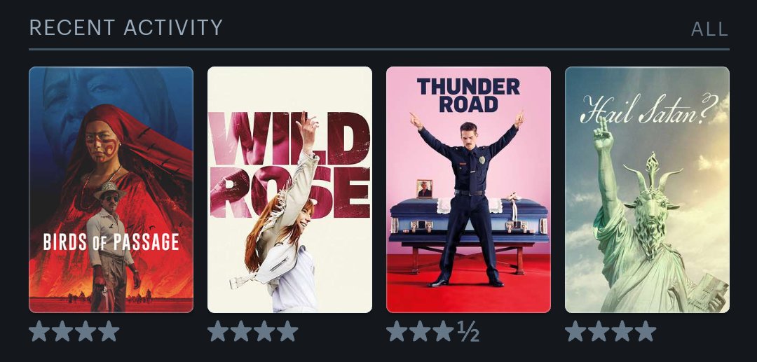 dombrewer's tweet image. #LastFourWatched - all, excellent, all on the big screen. #CinemaJunkie