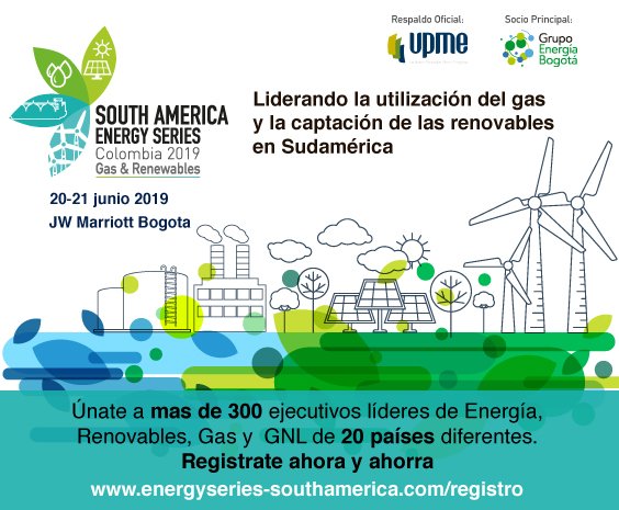 WEC_COLOMBIA's tweet photo. En el #SAES2019 podrás conocer y analizar cómo se plantea el financiamiento, las políticas y tecnología, para acelerar la transición hacia un futuro de energía limpia en Colombia y América del Sur. 
Más información  ➜ https://t.co/qgaq8ypOyb https://t.co/5GvwWrSKtg