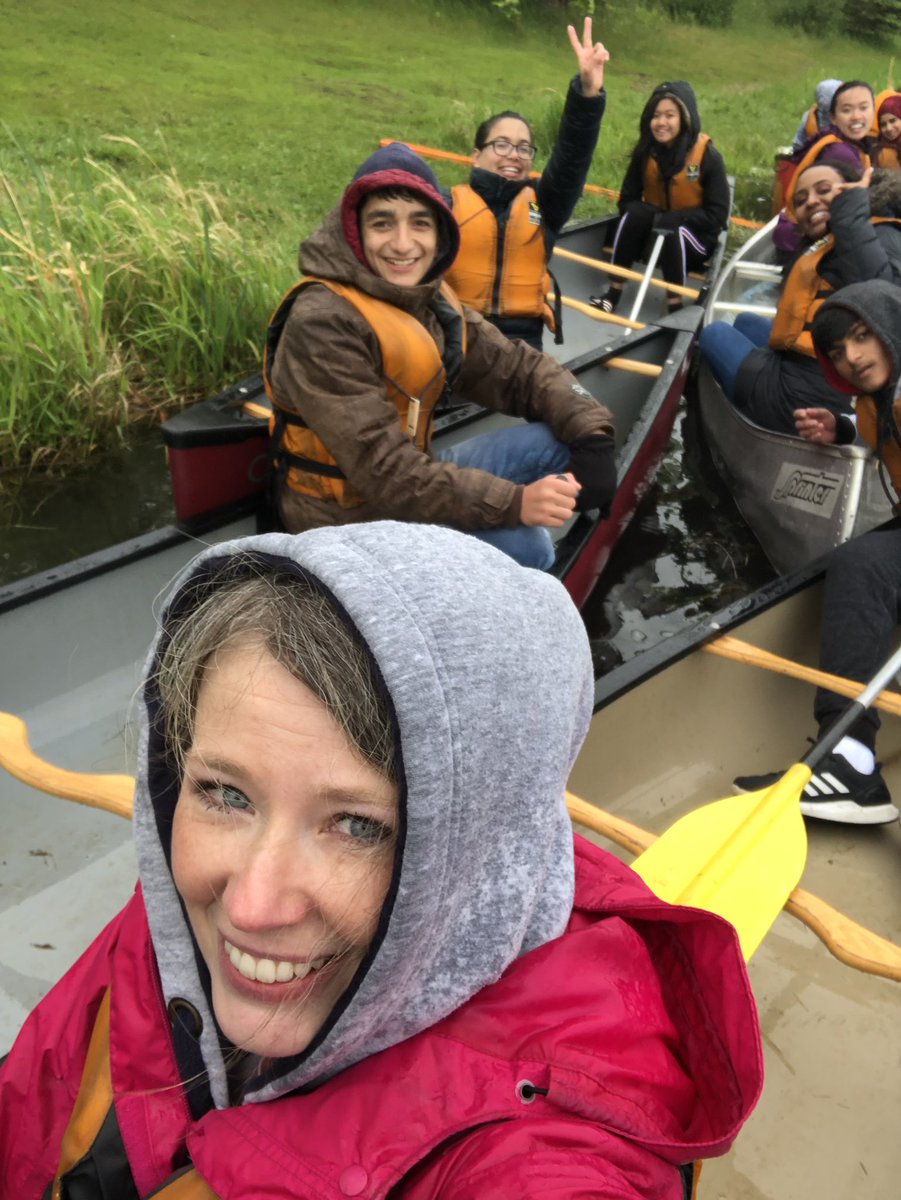 McNallyHigh's tweet photo. The ELL Cohort went canoeing today! Doesn’t get more Canadian than canoeing in the freezing cold in June! #epsb #westillhadfun #toughasnails #noonefellin https://t.co/MJ5fdETcsF