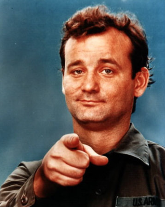 Bill Murray pointing at the camera.