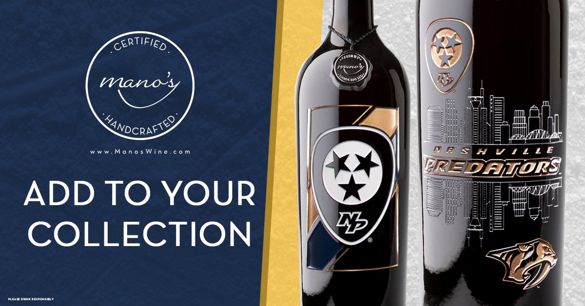 PredsNHL's tweet photo. Support the Preds all summer long with officially licensed Nashville Predators @ManosWine! Pick up a bottle at your local Nashville retailer or online 🍷

#ManosWine | #Preds

Order: https://t.co/BsJEszIBbz https://t.co/UmPI9PBYQg