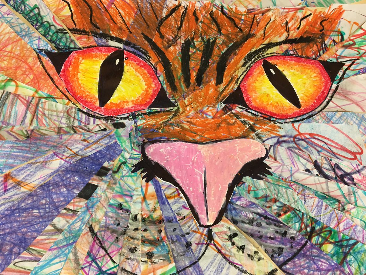 MmeCArt's tweet photo. More amazing animals! Look at the detailed abstract collaged backgrounds! ... this was a lot of fun!! https://t.co/zhfJ9b5nb8