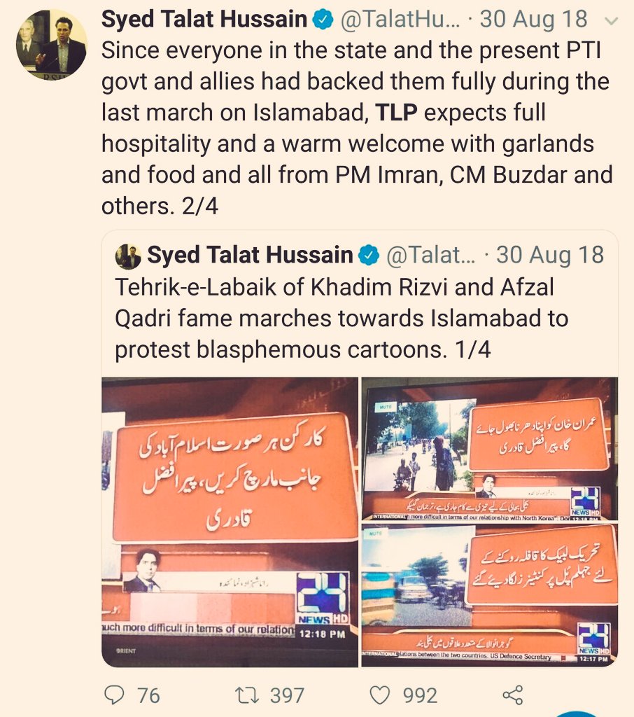 Exhibit V.  @TalatHussain12 on TLP (writ of the state). Political satire, demand, and aftermath of hypocrisy is all there.