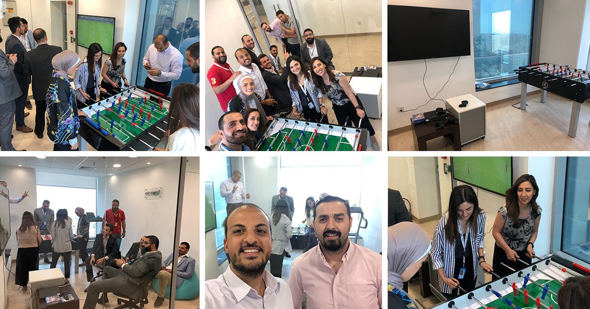 msdcareers's tweet photo. In between all the hard work, we also find time to play! Recently, #MSDJordan's Amman office was proud to open a brand-new recreation room where the team can relax, reenergize, and come up with new ideas! #MSDLevant #MSDEMEA #AtMSDImInspired https://t.co/yZ40BmIjrB