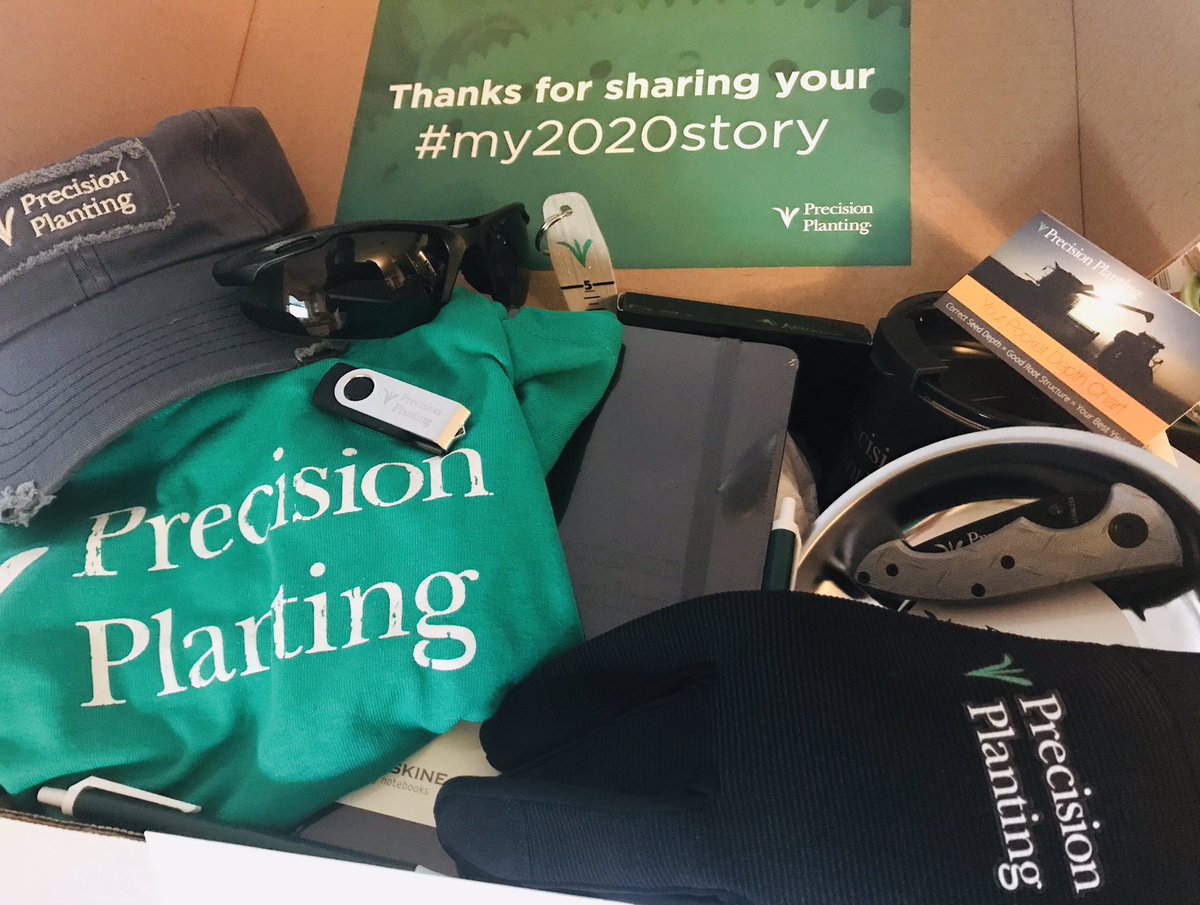 grainsmanesfarm's tweet photo. Wow! Thank you @precisionplant for the amazing box of swag for sharing our #my2020story ! This was definitely worth the effort of entering! #precisionplanting #farmlife #plant19 https://t.co/Ar0z3YlIYH