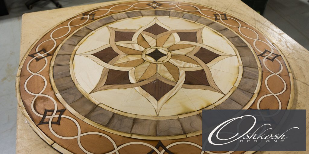 Make one of Oshkosh Designs' standard wood medallion patterns your own by customizing the wood selections within.
