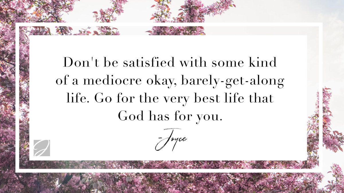 JoyceMeyer's tweet photo. God’s plan for everyone is not the same, but His plan for all of us is good! We can’t all do the same thing, but we can all do something amazing. We can live the best life we can possibly live! #JoyceQuote #encouragement https://t.co/QFjSjGZgxx