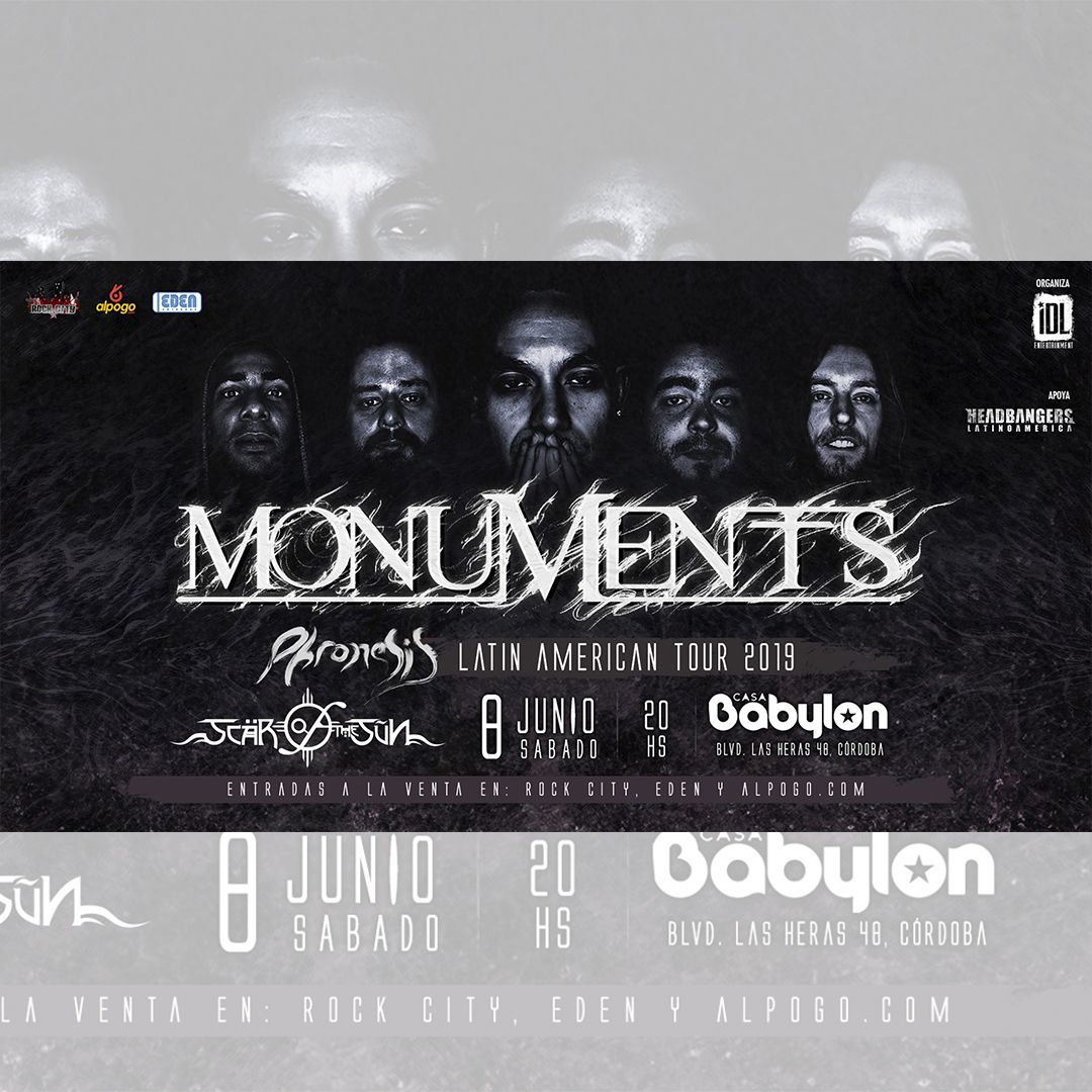 dondesalircbaof's tweet photo. 🤘💥Monuments y Scar of the Sun en Casa Babylon Club🤘💥
🗓️ Sábado, 8 de junio de 2019 - ⏰ 20:00 Hs. 
-
Click en LINK 👉 https://t.co/IlHQFuPZf8
-
 #Invita #CbaWebDesing #DondeSalirCba #DondeSalirCbaOf #StudioContentCba #Donde #Salir #Cba https://t.co/AQA146LkLT