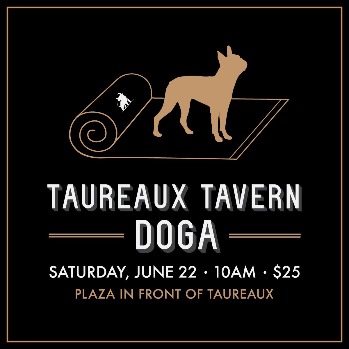 taureauxtavern's tweet photo. Attention #dog lovers! We will be hosting Dog #Yoga on Saturday, June 22 at 10AM! Tickets are $25 and a portion of the proceeds will benefit Real Dog Moms of Chicago. Tickets: https://t.co/mvUxW4a2Ez https://t.co/byvqYcbRns