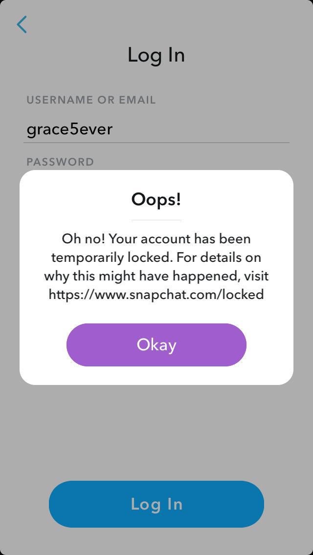 grace_cadle's tweet photo. @snapchatsupport why has this happened? My friend was trying to log in to do my streaks for me now I can’t use it https://t.co/CSIboUaEAV