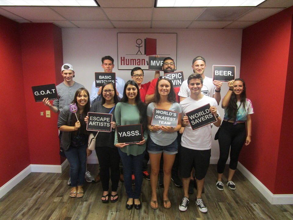 HumanVsRoom's tweet image. Shout out to these medical students from the @USouthFlorida @LVHN campus for escaping with us!