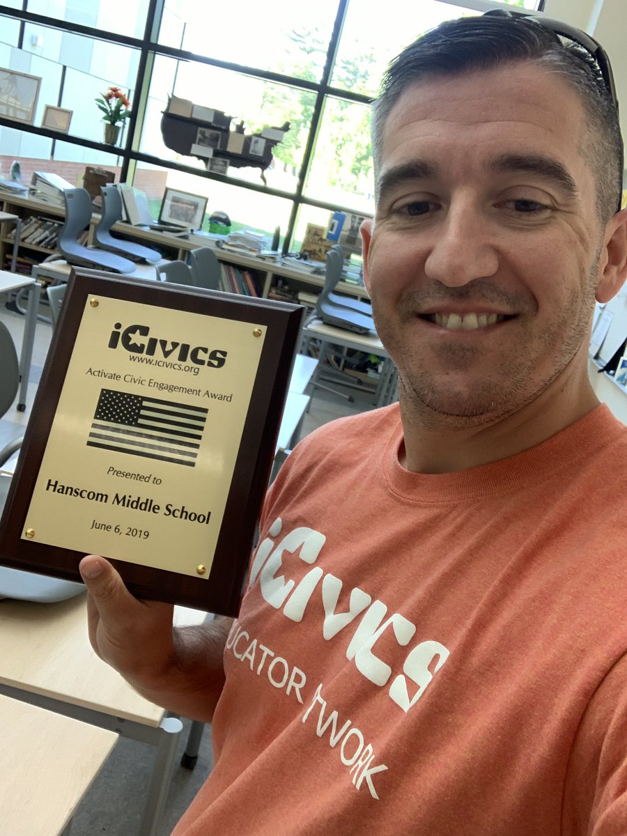 PeledgeJay's tweet photo. A more fitting shirt the day after our school was recognized for the Ss civics work? @icivics @louise_dube @Hanscom_AFB @eledebuhr @jrosewootwoot #iCivicsEdNet https://t.co/HM1XOiY9ci