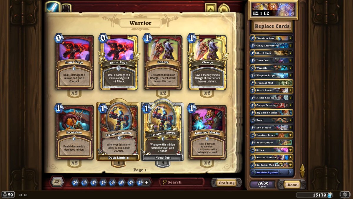 Got #1 EU with control warrior with azalina 😎

code: AAECAQcIogKQB/kMmu4CkvgCjvsCoIADhp0DC0uiBP8HnfACm/MC0fUC9PUCg/sCnvsCs/wCkp8DAA==