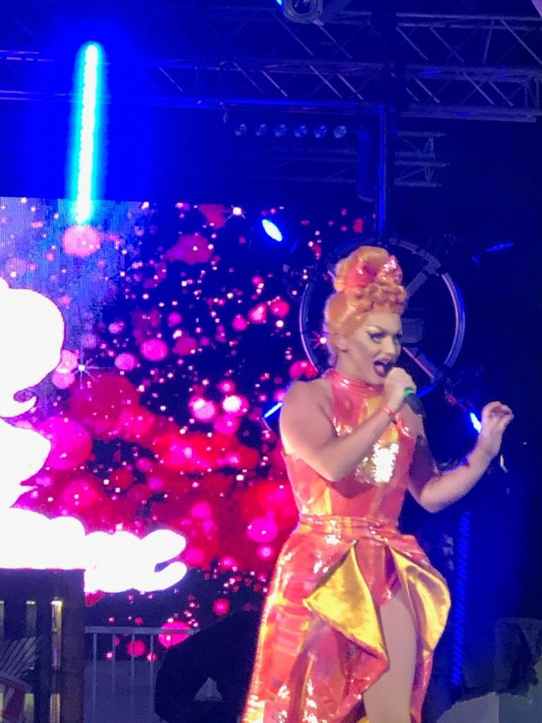 phodds's tweet photo. OMG wow @marymacofficial the UK loves you but maybe #sitgespride19 loves you just that little bit more. Thank you for saying about #Melania & #Chris in London too about their terrible #homophobicattack https://t.co/d15s6kG9kA