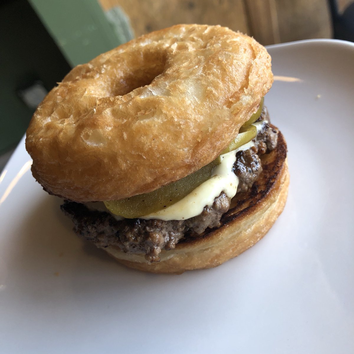 Also this weekend only I Milwaukee! Bison burger, Brie cheese, rum caramelized apples, served on a cronut. Here til it’s not.