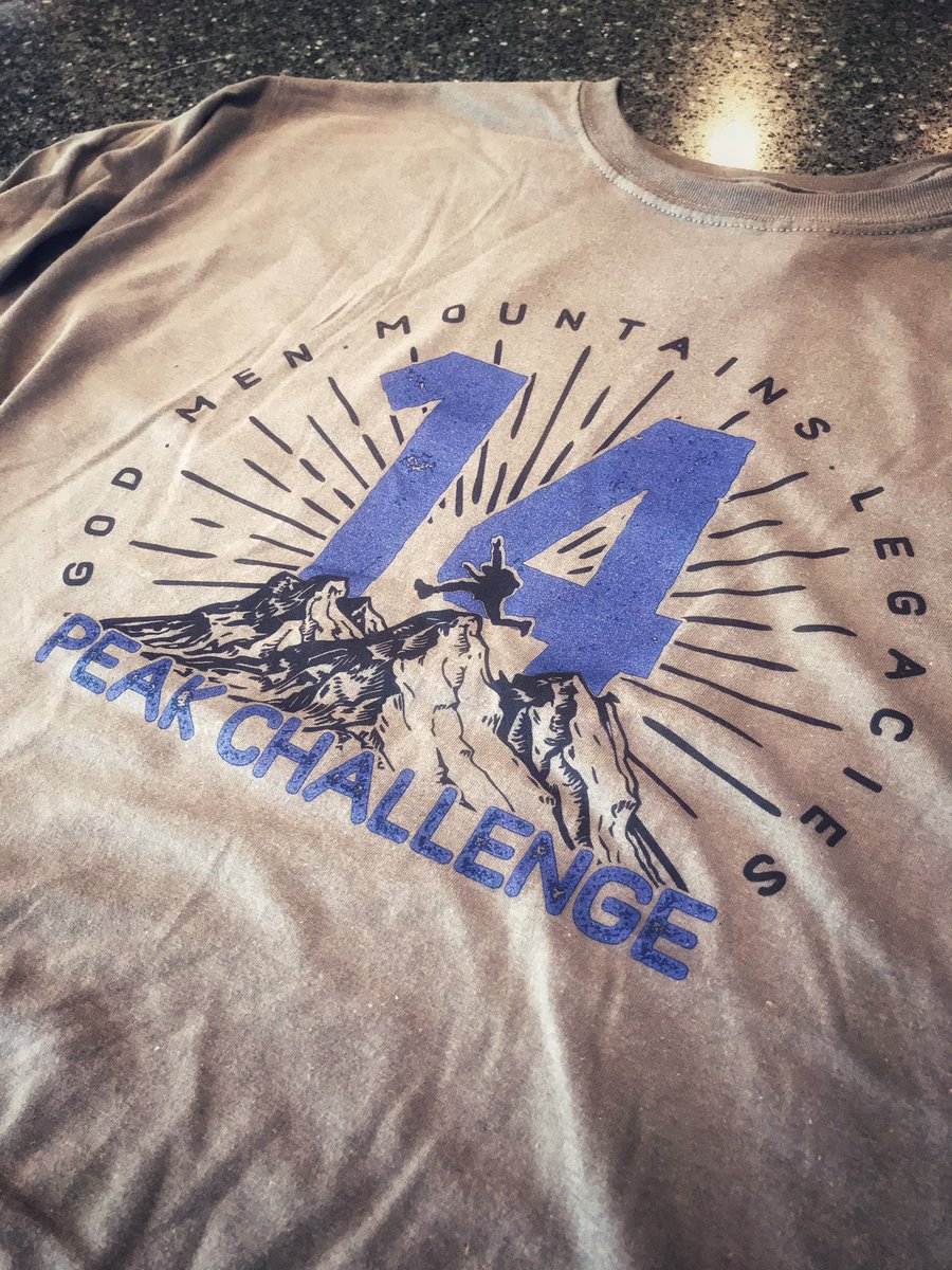 peakchallenge's tweet photo. Shout out to @dirtrunco and @OmahaPrimary for these great #peakchallenge shirts for our 14th annual experience! #FightTheElements  180 men and young men will be wearing these in July in Colorado. https://t.co/cddlgj8pda